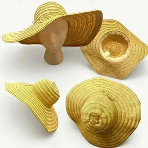 Large Floppy Hat with Gold Shimmering Accents